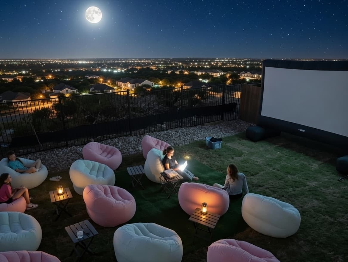 Outdoor movie setup 2 in Lakeway